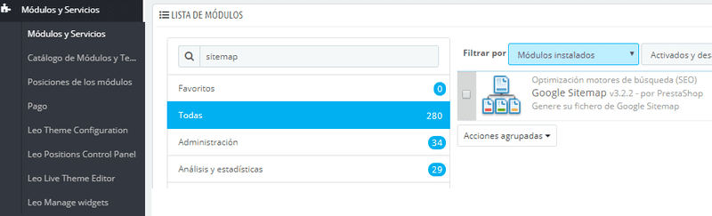google sitemap prestashop