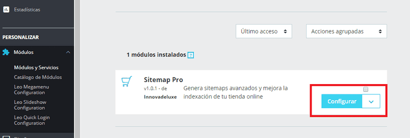 Módulo para crear Sitemap PrestaShop
