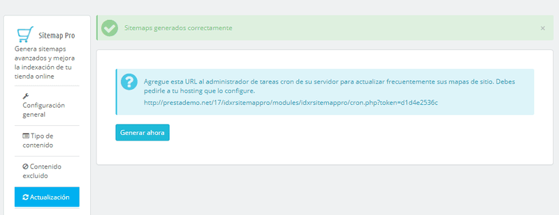 Generar sitemap PrestaShop